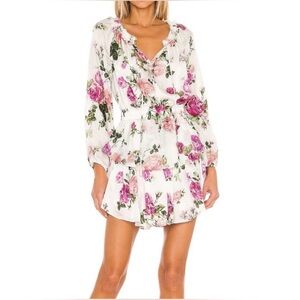 NWT LoveShackFancy Popover Dress in Rose ballet Blush Venetian floral silk XL